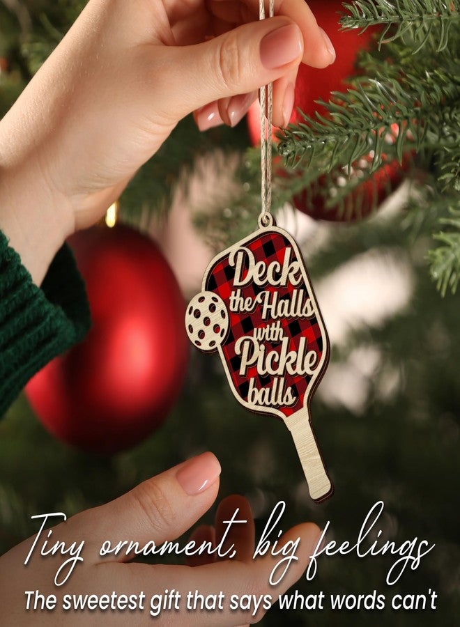 FLAGWIX Christmas Pickleball Gifts for Women Men - Wooden Christmas Ornaments 2025 for Tree Decorations - Birthday Gifts for Pickleball Lovers Friend, Xmas Decorations Pickleballs Ornaments - Image 4